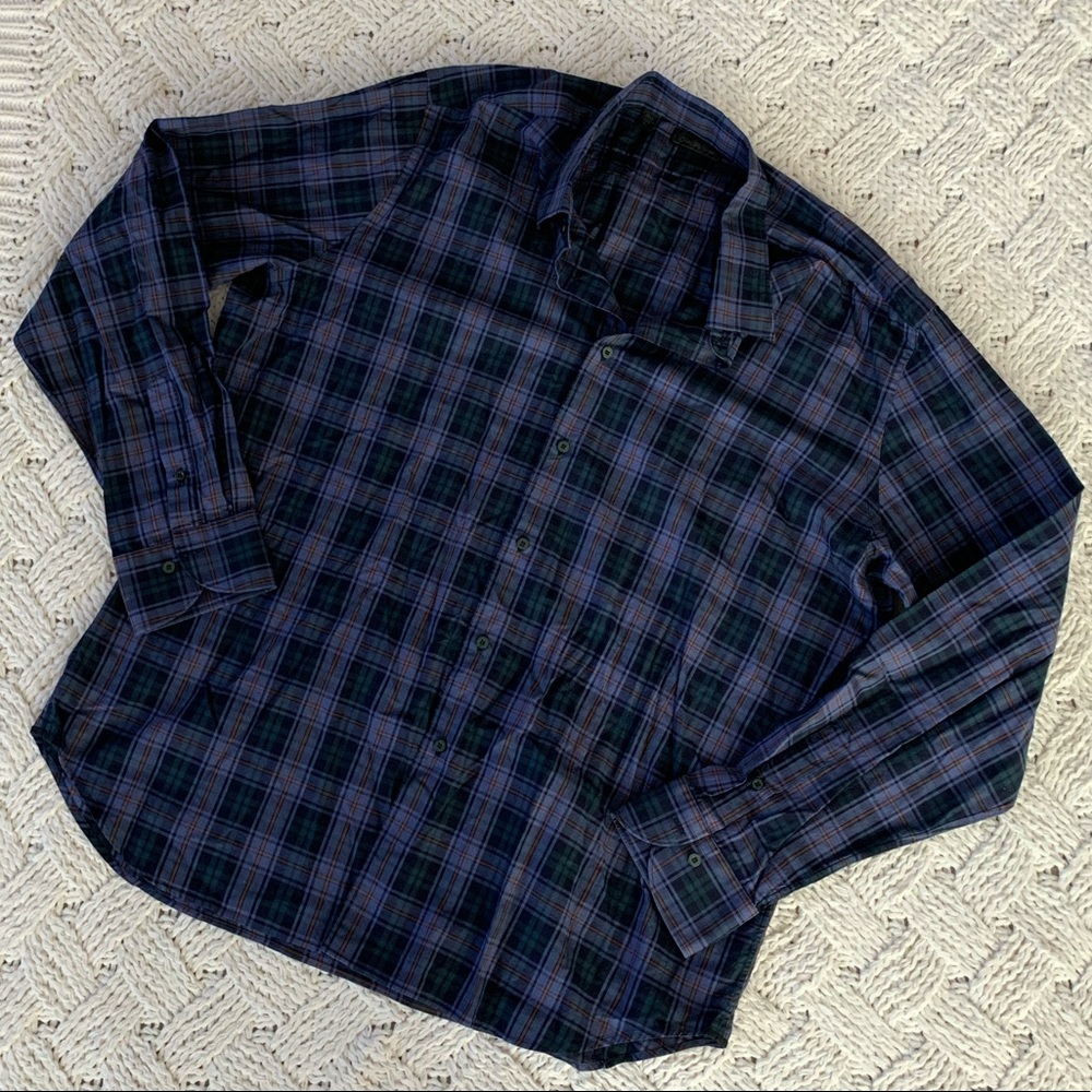 Saks Fifth Avenue Men's Plaid Button Up Shirt